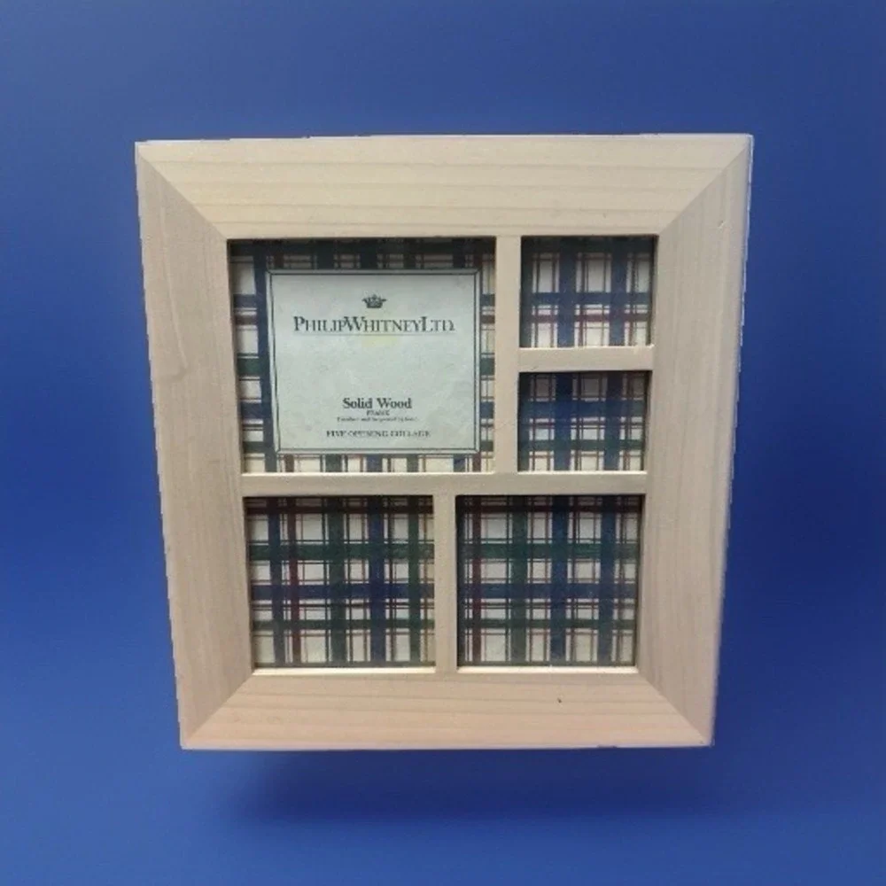 Philip Whitney Ltd Wood Picture Frame 9.5 x 10 Solid Wood 5 Opening Collage
